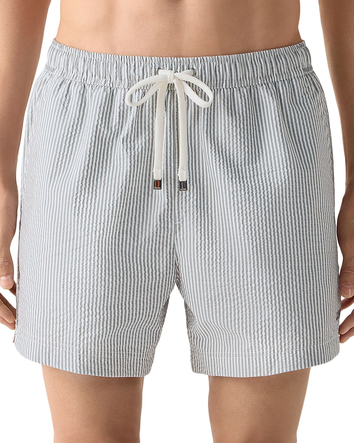 Zegna Regular Fit Stripe Swim Trunks