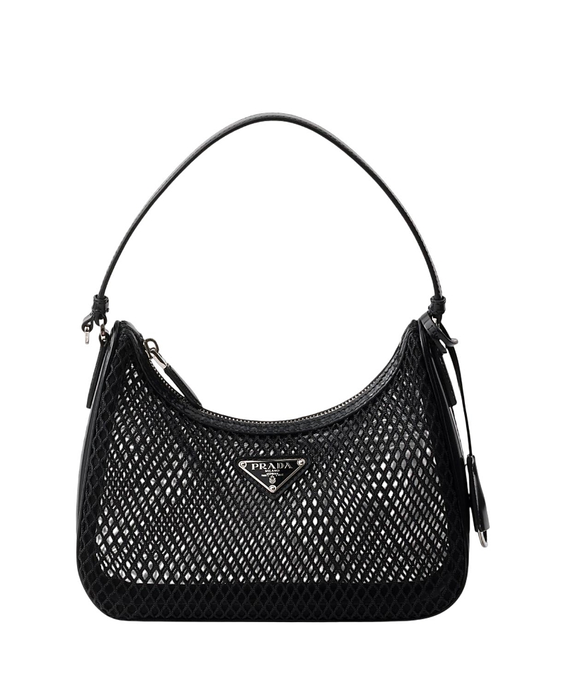 Prada Re-Edition 2005 Mesh And Brushed Leather Bag