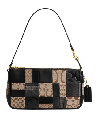 Small Black Logo Patchwork Shoulder Bag