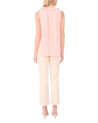 V Neck Sleeveless Ruffle Top