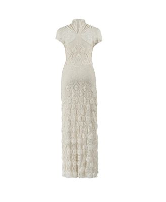  High-Neck Lace Maxi Dress