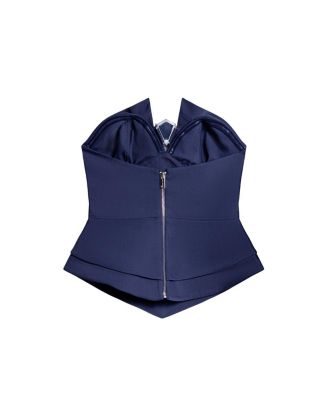  Strapless Sculpted Bustier Top