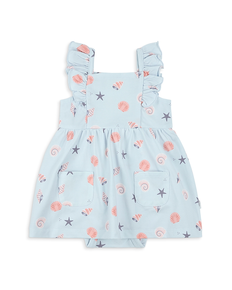 Firsts by petit lem Girls' Seashell Print Bodysuit Dress - Baby