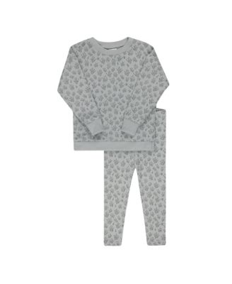 Ely's & Co. Unisex French Terry Blooms Collection Lounge Set - Baby, Little Kid In Gray