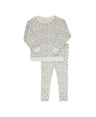 Ely's & Co. Unisex French Terry Blooms Collection Lounge Set - Baby, Little Kid In Gray