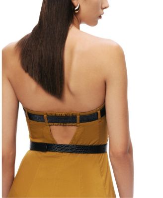  Strapless Double Belted Midi Dress