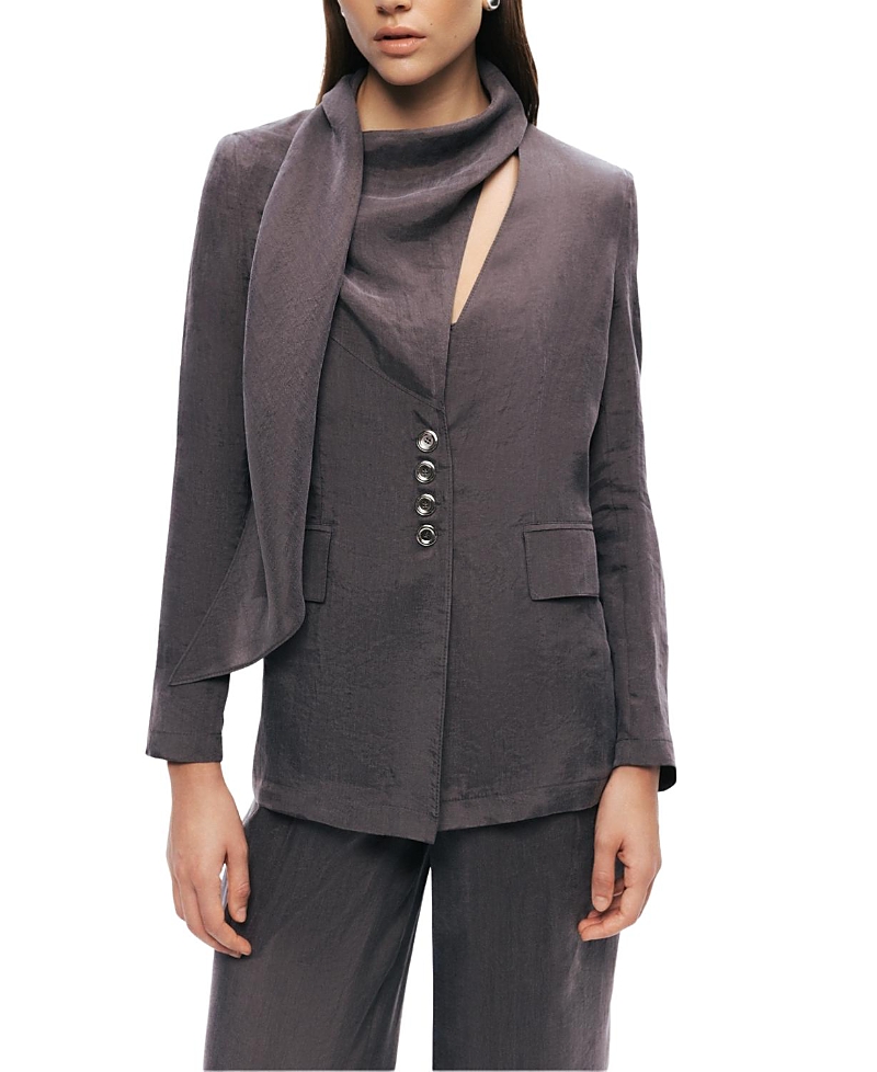 Nocturne Asymmetrical Draped Tailored Jacket