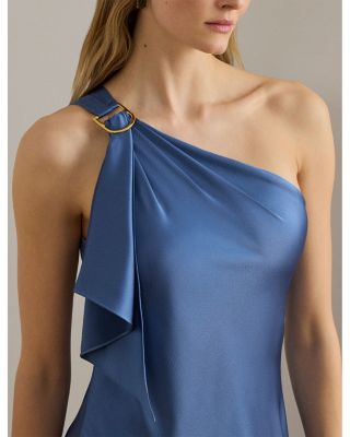 Satin Charmeuse One Shoulder Gown