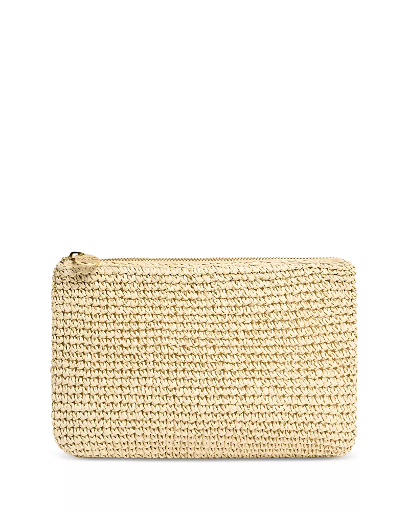 Stoney Clover Lane Small Raffia Flat Pouch