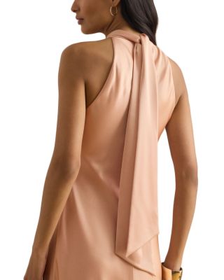Satin Charmeuse Halter Cocktail Dress