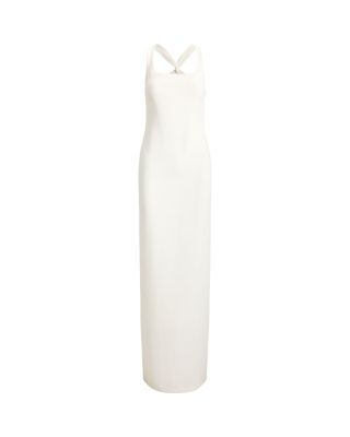 Twist Back Crepe Sleeveless Gown