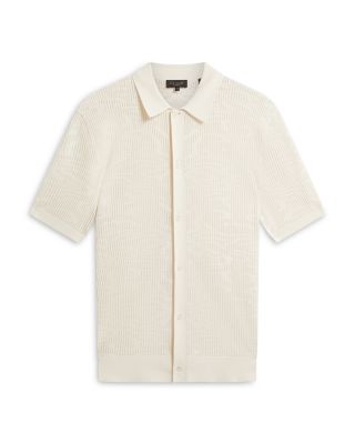 Jorien Short Sleeve Crochet Stitch Button Through Shirt