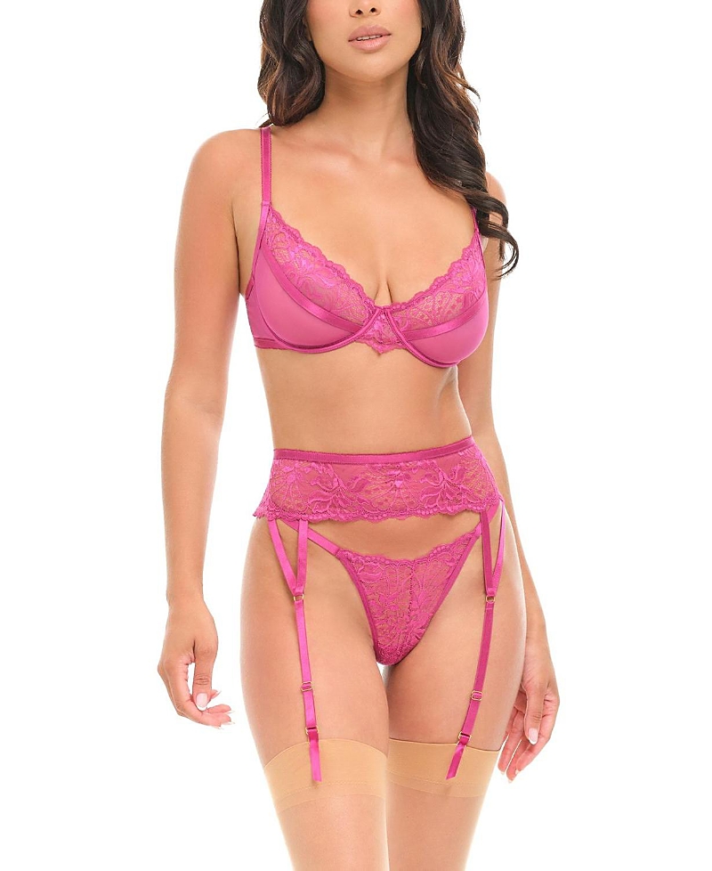 Oh La La Cheri Julia Sheer Lace 3-Piece Bra Set