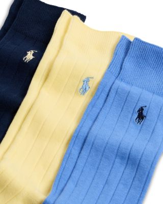 Solid Ribbed Crew Socks, Pack of 3