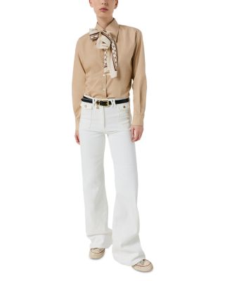 High Rise Flare Jeans in Optic White