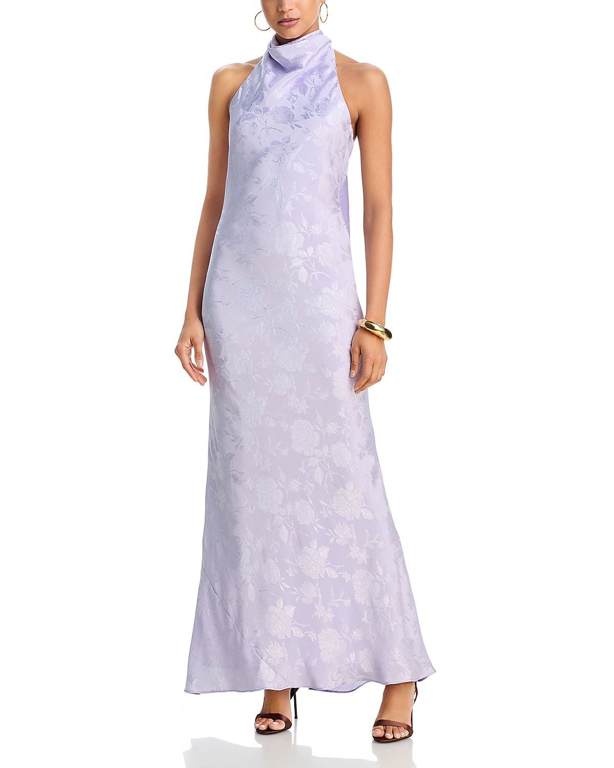 Aqua Jacquard Cowl Neck Dress - Exclusive