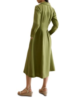 Chrissy Linen Pleated Waist Dress