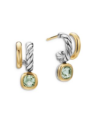DY Mercer&reg; Color Two Row Drop Earrings in Sterling Silver with 18K Yellow Gold, 19.5mm