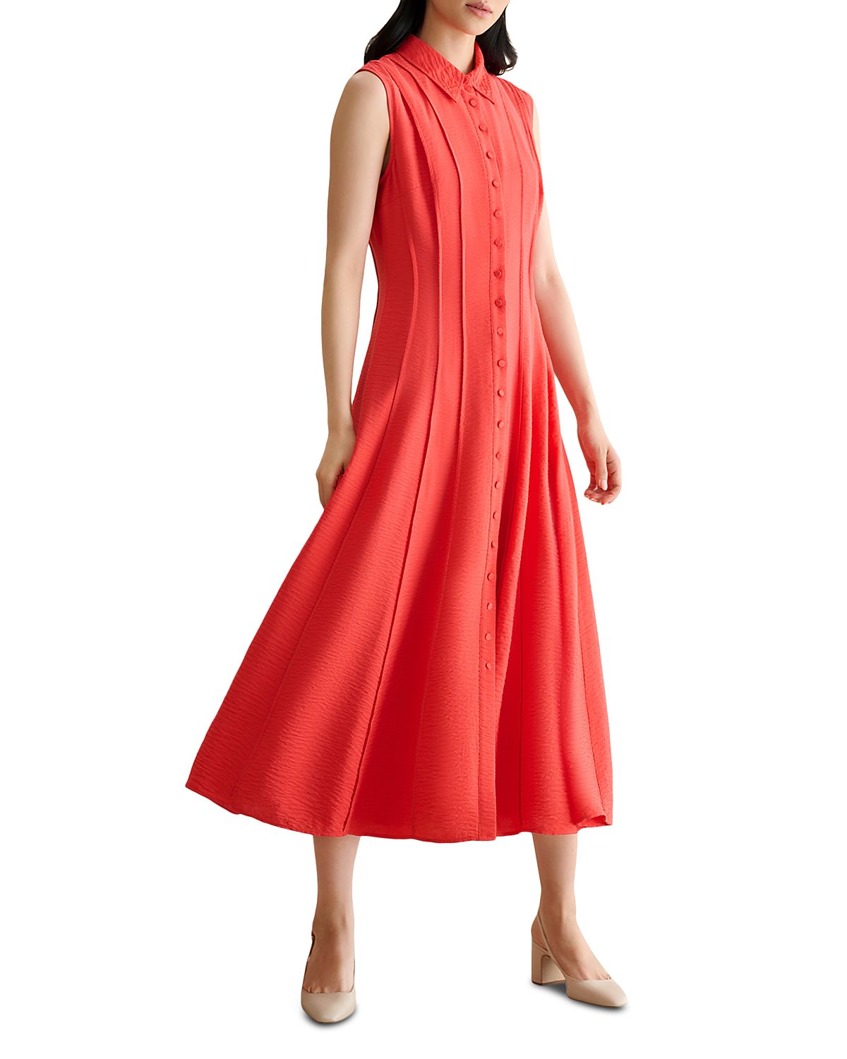 Hobbs London Petite Burghley Pleated Dress