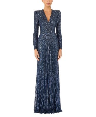  Eve Sequin-Embellished V-neck Dress