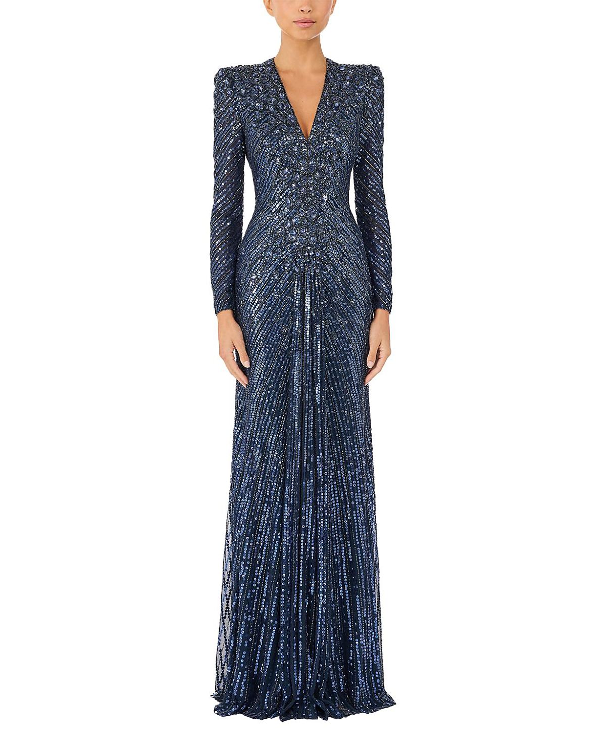 Jenny Packham Eve Sequin-Embellished V-neck Dress