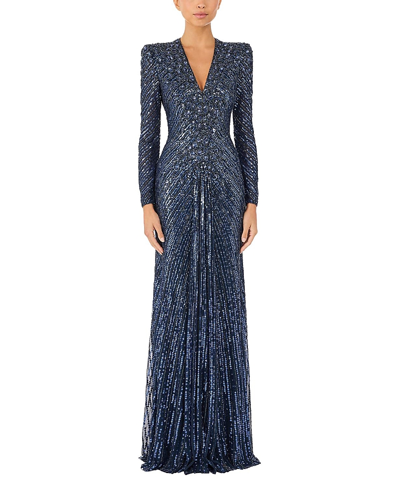 Jenny Packham Eve Sequin-Embellished V-neck Dress