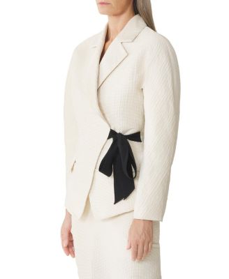 Belted Jacquard Jacket