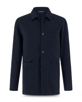 Regular Fit Seersucker Shirt Jacket