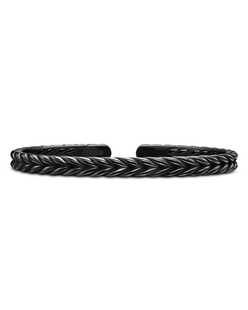 Men's Chevron Flex Bracelet in Black Titanium, 6.4mm