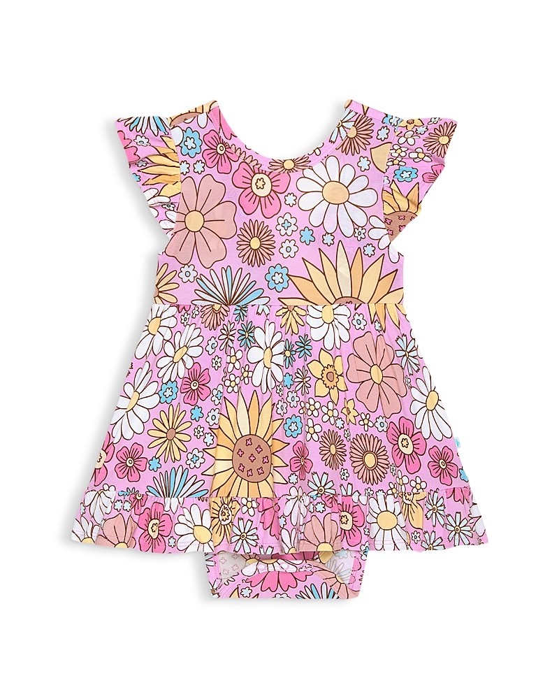 Posh Peanut Girls' Presley Tie Back Ruffled Bodysuit Dress - Baby