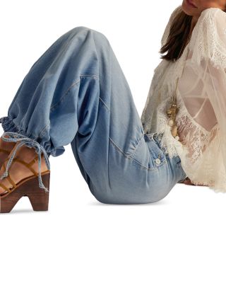 Lotus Mid Rise Balloon Jeans in Bijou Blue