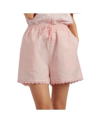 Chinti & Parker Women's Sienna Linen-Blend Scallop Edge Shorts