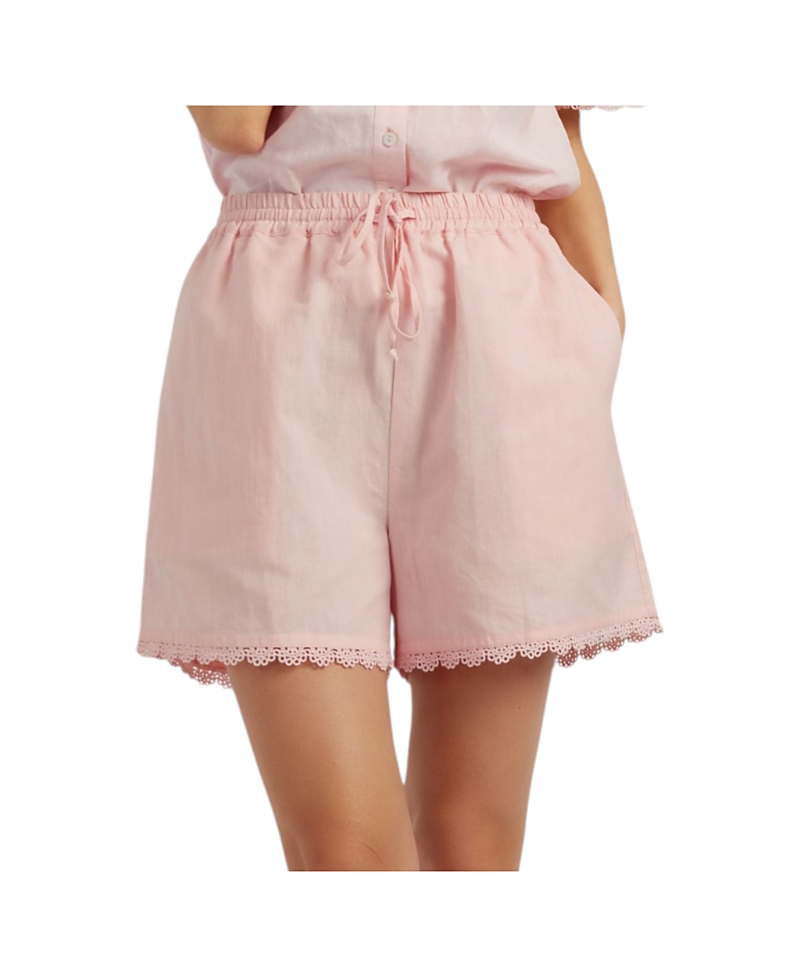 Chinti & Parker Women's Sienna Linen-Blend Scallop Edge Shorts