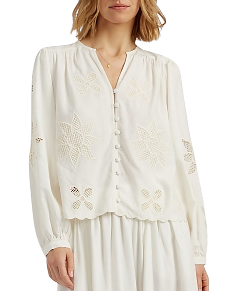 Chinti & Parker Women's Linen-Blend Broderie Blouse