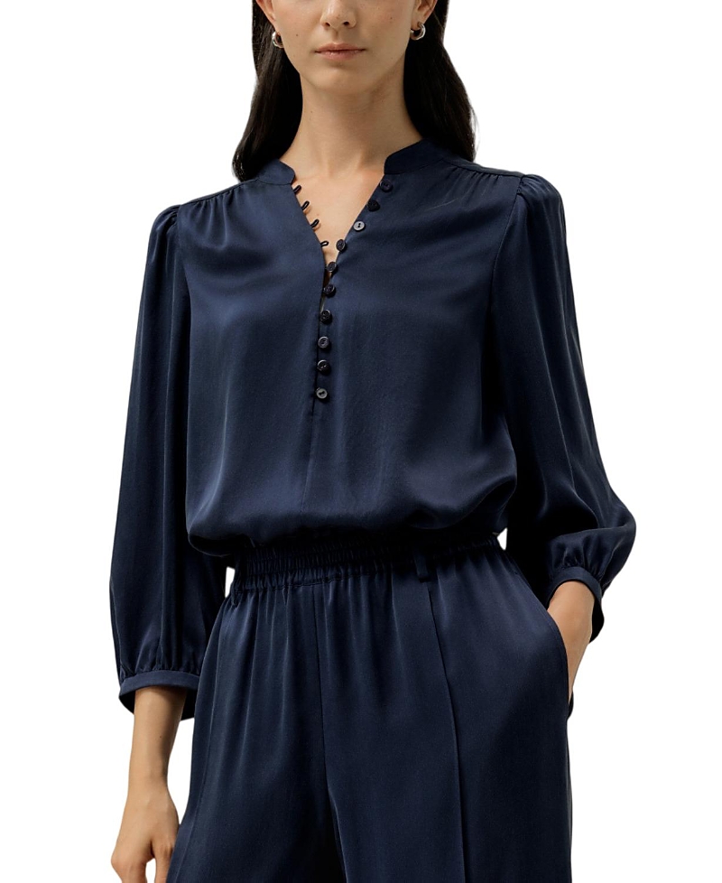 Lilysilk X Melissa Murrell Silk Suede V-Neck Blouse