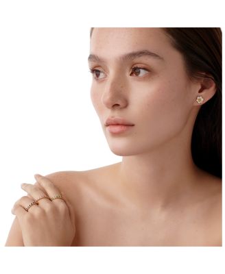 18K Yellow Gold CL Color Emerald Bezel Eternity Band