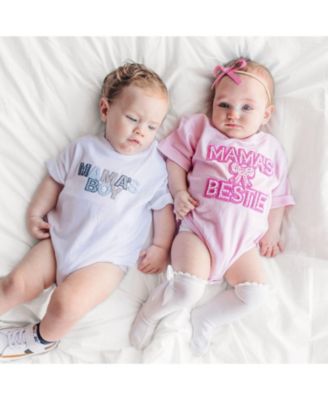 Girls' Mama's Bestie Pearl Patch Short Sleeve Romper - Baby