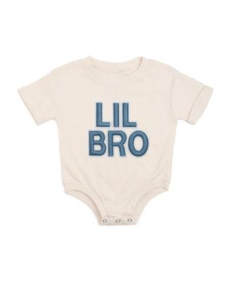 Boys' Lil Bro Embroidered Patch Short Sleeve Romper - Baby