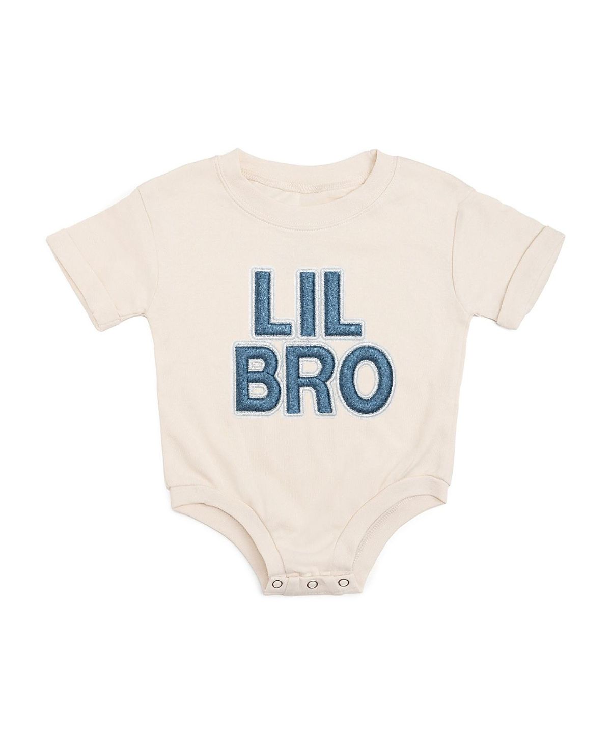 Sweet Wink Boys' Lil Bro Embroidered Patch Short Sleeve Romper - Baby