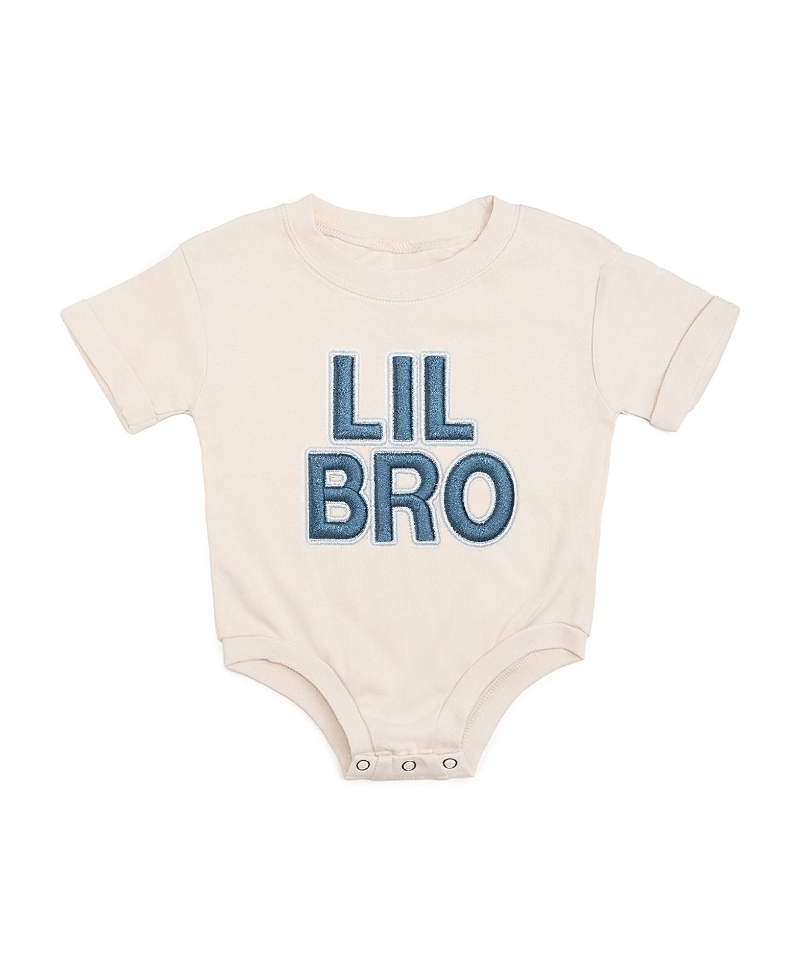 Sweet Wink Boys' Lil Bro Embroidered Patch Short Sleeve Romper - Baby