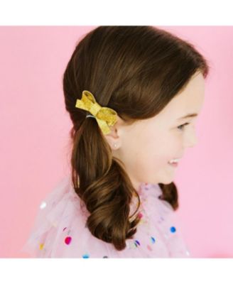 Girls' Gold Sparkle Bow Clip Set - Little Kid, Big Kid