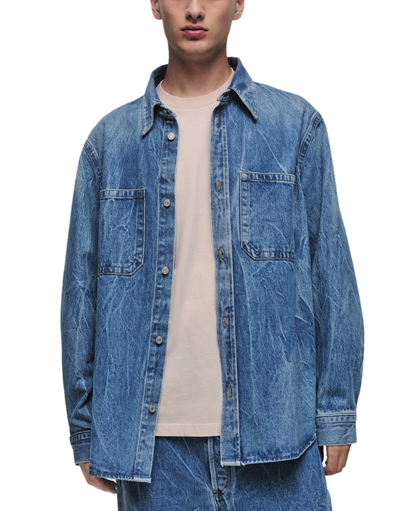 Agolde Craven Relaxed Fit Denim Shirt in Twist