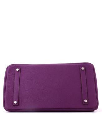 Birkin 35 Handbag Purple Togo with Palladium Hardware