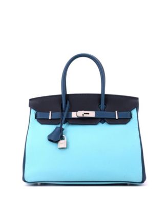 Birkin 30 Handbag Tricolor Togo with Brushed Palladium Hardware