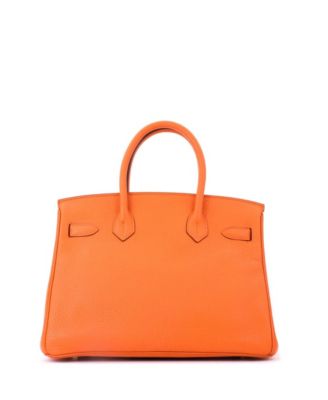 Birkin 30 Handbag Orange Clemence with Gold Hardware