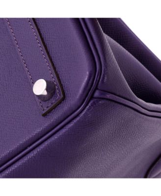 Birkin 30 Handbag Purple Epsom with Palladium Hardware