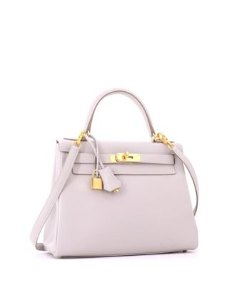 Kelly 28 Handbag Grey Evercolor with Gold Hardware