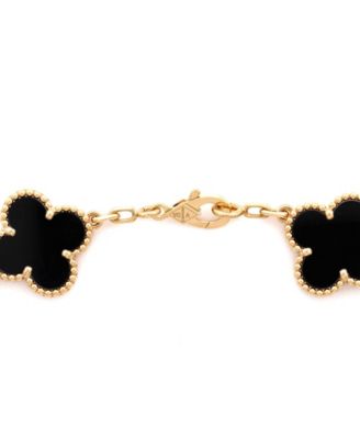  Vintage Alhambra 5 Motifs Bracelet 18K Gold and Onyx