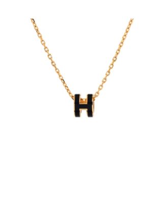 Mini Pop H Pendant Chain Necklace Metal and Enamel, 16"