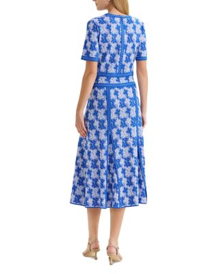 Wrinkle Resistant Intarsia Knit Midi Dress